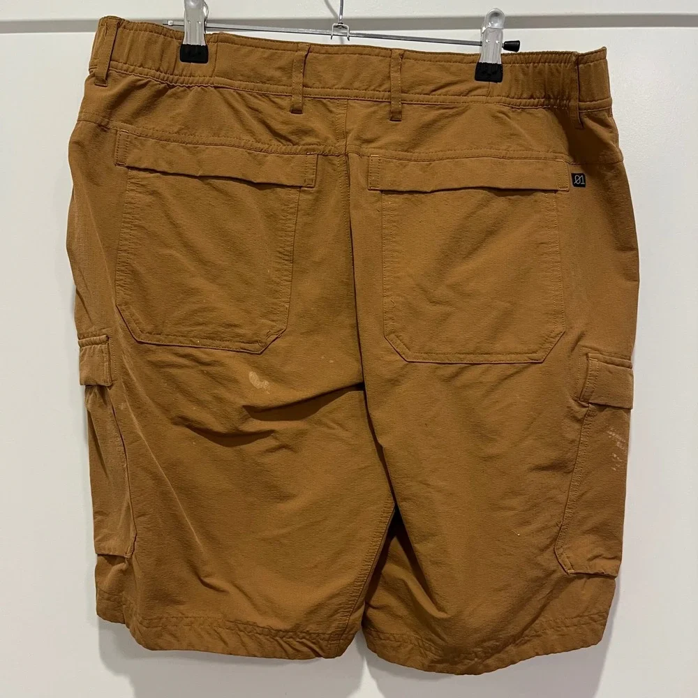 01.ALGO Performance Cargo Shorts Mens 32 Brown Cordura Nylon Stretch Hiking 4195